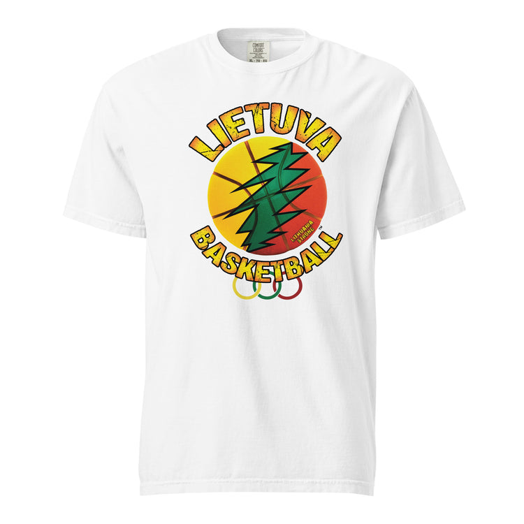 Lietuva Basketball - Europe-Based MenWomen Unisex Soft-Washed Comfort Cotton Short Sleeve T-Shirt - Lithuania Strong