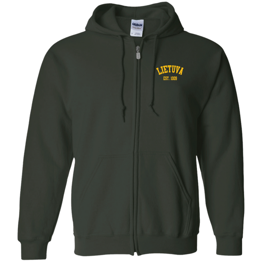 Lietuva Est. 1009 - MenWomen Unisex Comfort Full-Zip Hoodie - Lithuania Strong