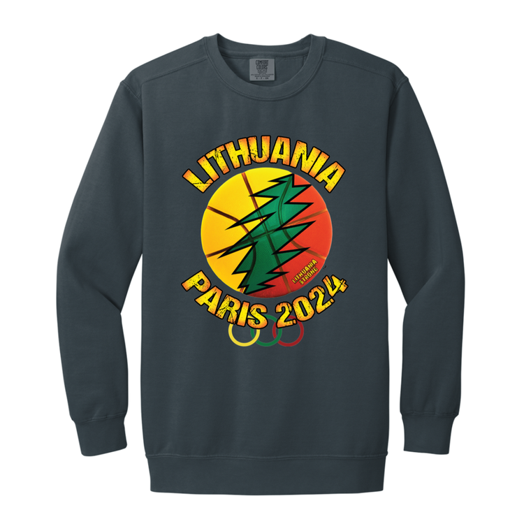 Lithuania Paris 2024 - MenWomen Unisex Soft-Washed Crewneck Sweatshirt - Lithuania Strong