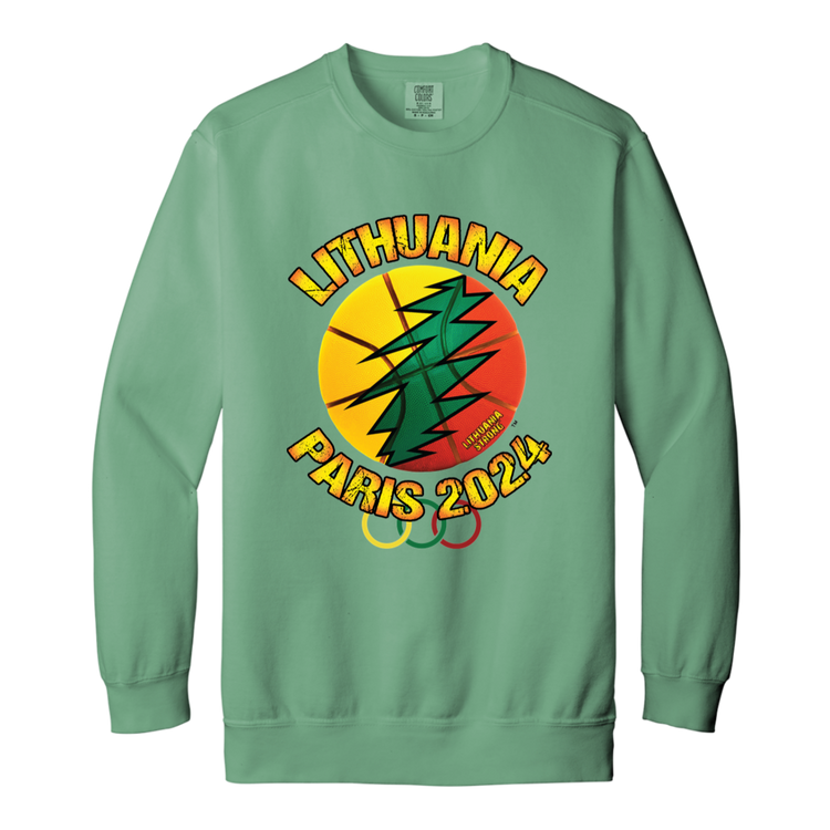 Lithuania Paris 2024 - MenWomen Unisex Soft-Washed Crewneck Sweatshirt - Lithuania Strong