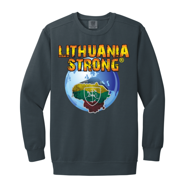 Lithuania Strong - MenWomen Unisex Soft-Washed Crewneck Sweatshirt - Lithuania Strong