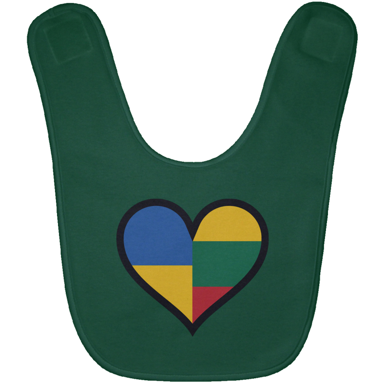 Lithuania Ukraine Heart - BABYBIB Baby Bib - Lithuania Strong