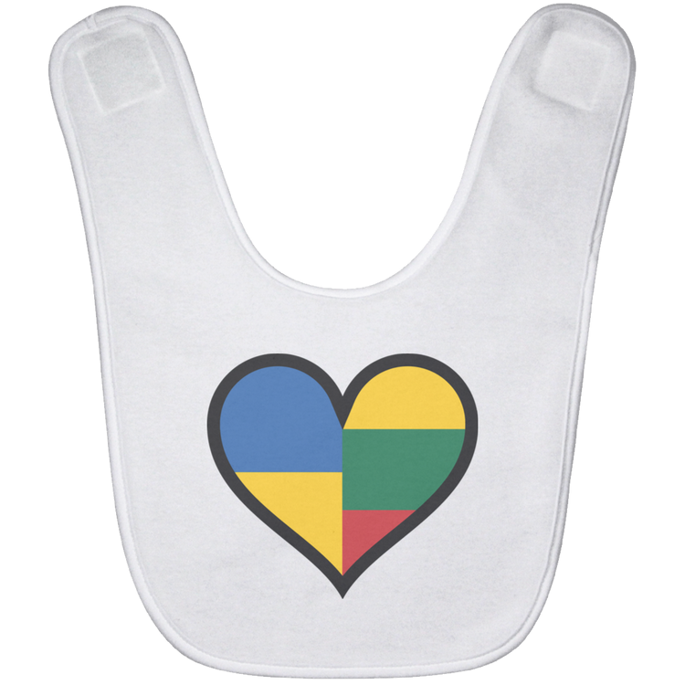 Lithuania Ukraine Heart - BABYBIB Baby Bib - Lithuania Strong
