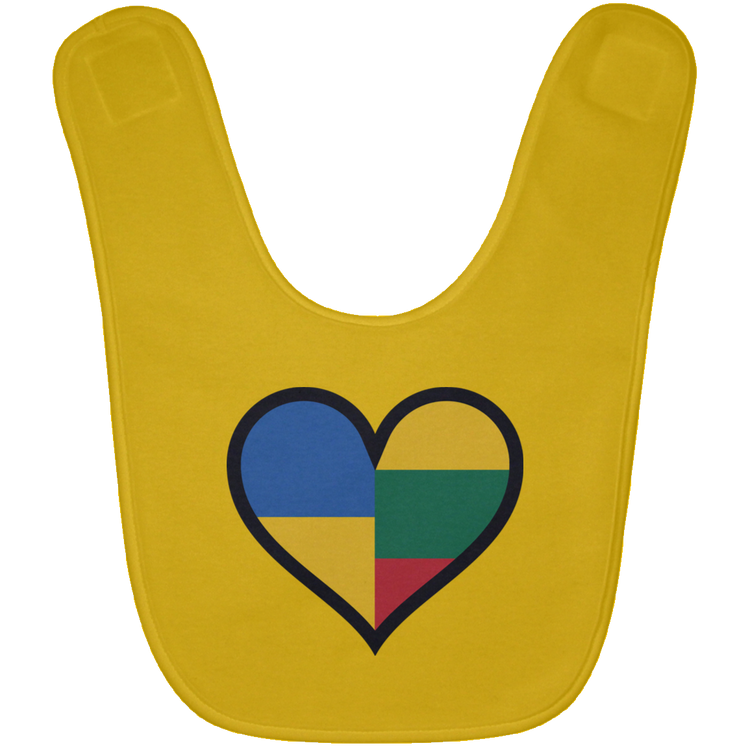 Lithuania Ukraine Heart - BABYBIB Baby Bib - Lithuania Strong