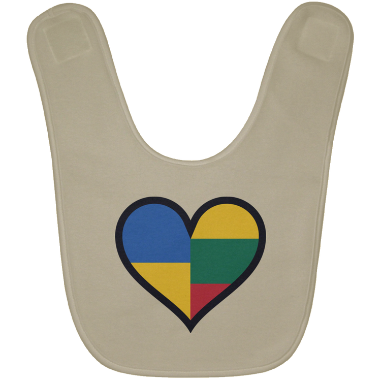 Lithuania Ukraine Heart - BABYBIB Baby Bib - Lithuania Strong