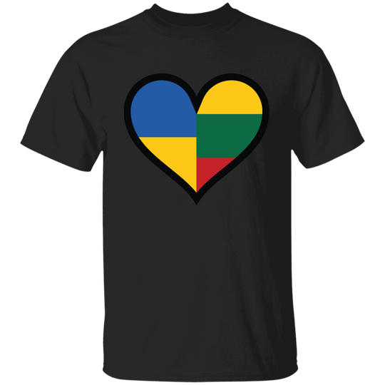 Lithuania Ukraine Heart - BoysGirls Youth Classic Short Sleeve T-Shirt - Lithuania Strong