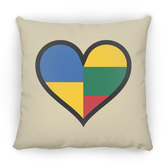 Lithuania Ukraine Heart - Large Square Pillow - Lithuania Strong