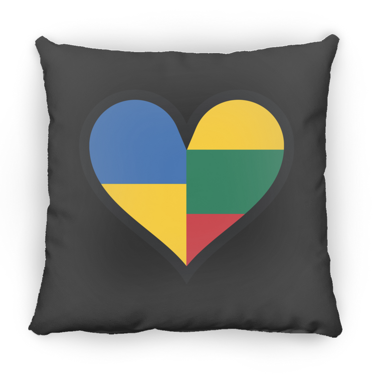 Lithuania Ukraine Heart - Large Square Pillow - Lithuania Strong