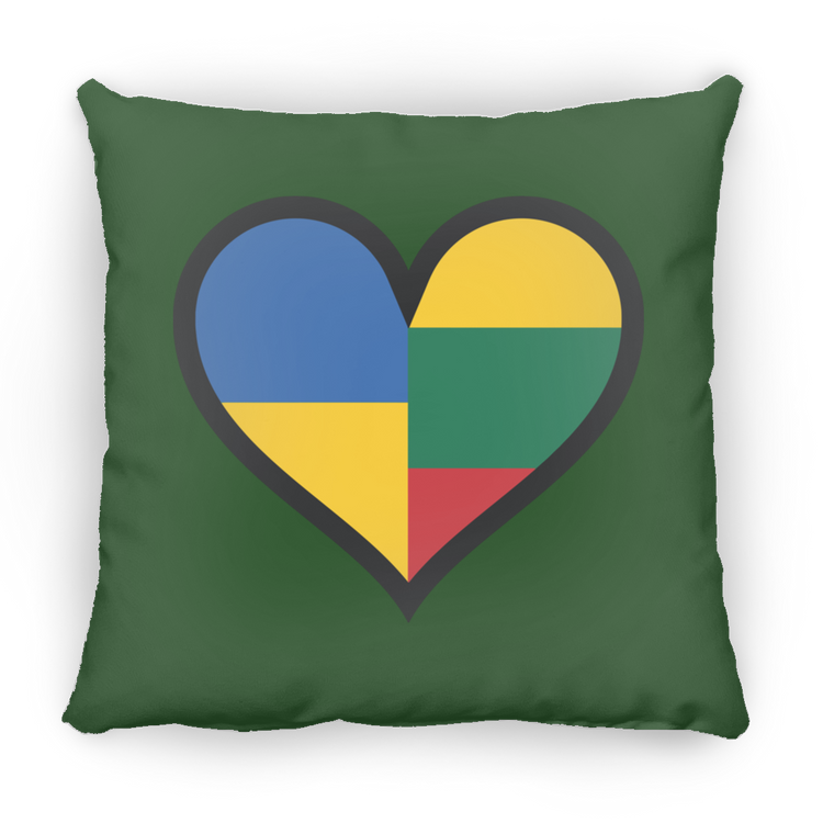 Lithuania Ukraine Heart - Large Square Pillow - Lithuania Strong