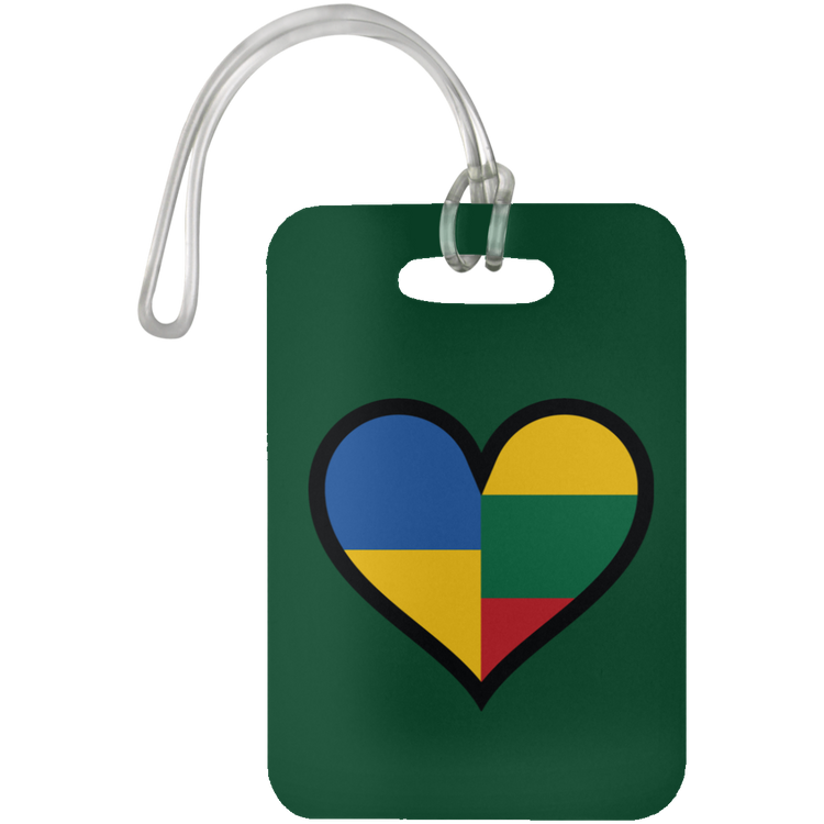 Lithuania Ukraine Heart - Luggage Bag Tag - Lithuania Strong