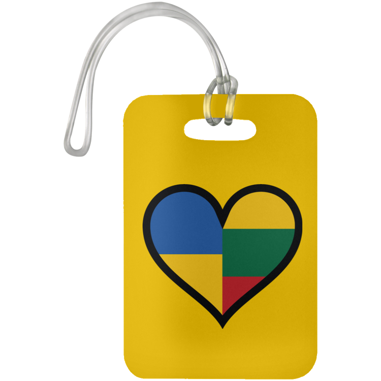 Lithuania Ukraine Heart - Luggage Bag Tag - Lithuania Strong