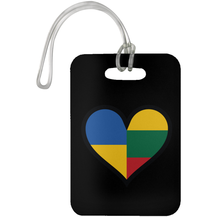 Lithuania Ukraine Heart - Luggage Bag Tag - Lithuania Strong
