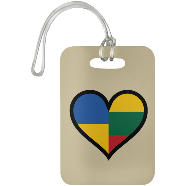 Lithuania Ukraine Heart - Luggage Bag Tag - Lithuania Strong