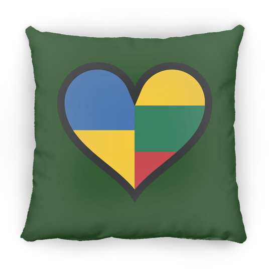 Lithuania Ukraine Heart - Small Square Pillow - Lithuania Strong