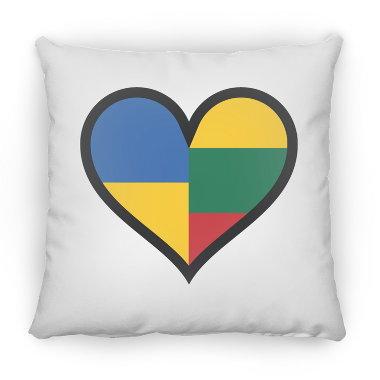 Lithuania Ukraine Heart - Small Square Pillow - Lithuania Strong