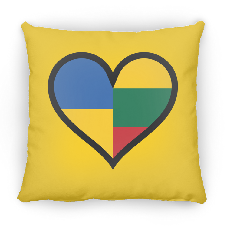 Lithuania Ukraine Heart - Small Square Pillow - Lithuania Strong