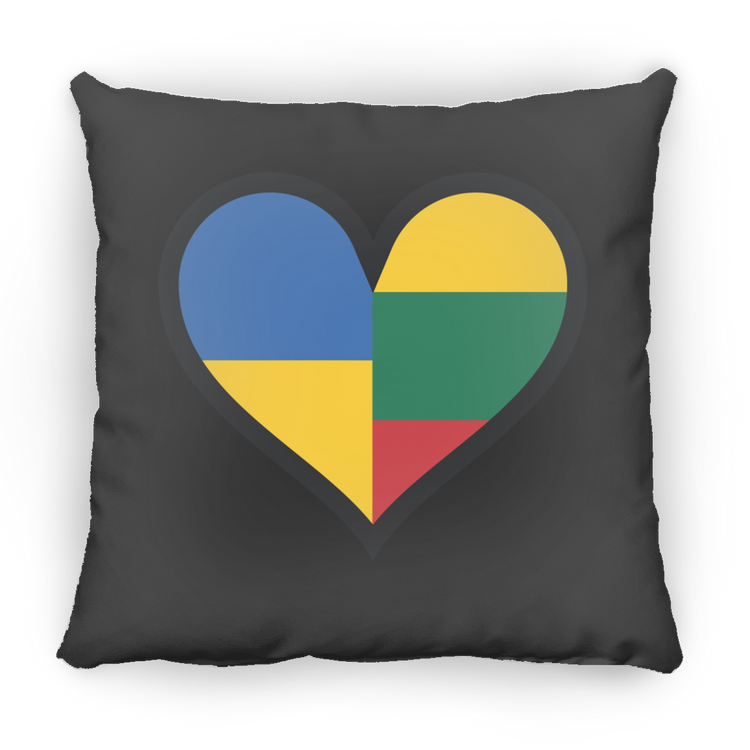 Lithuania Ukraine Heart - Small Square Pillow - Lithuania Strong
