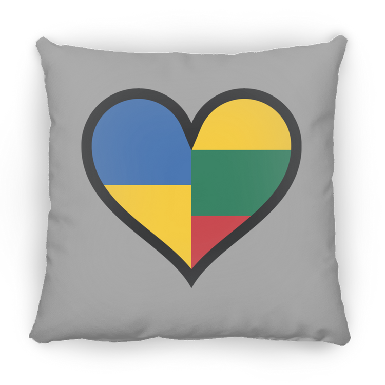 Lithuania Ukraine Heart - Small Square Pillow - Lithuania Strong
