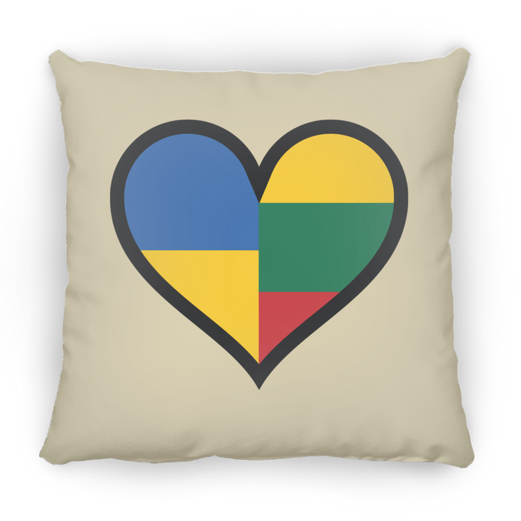 Lithuania Ukraine Heart - Small Square Pillow - Lithuania Strong