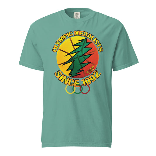 Olympic Medalists 92 - MenWomen Unisex Soft-Washed Comfort Cotton Short Sleeve T-Shirt - Lithuania Strong