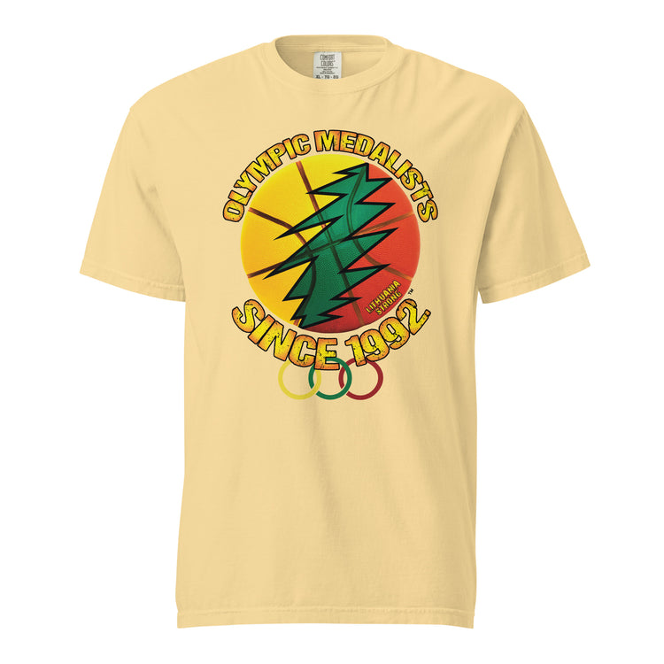 Olympic Medalists 92 - MenWomen Unisex Soft-Washed Comfort Cotton Short Sleeve T-Shirt - Lithuania Strong