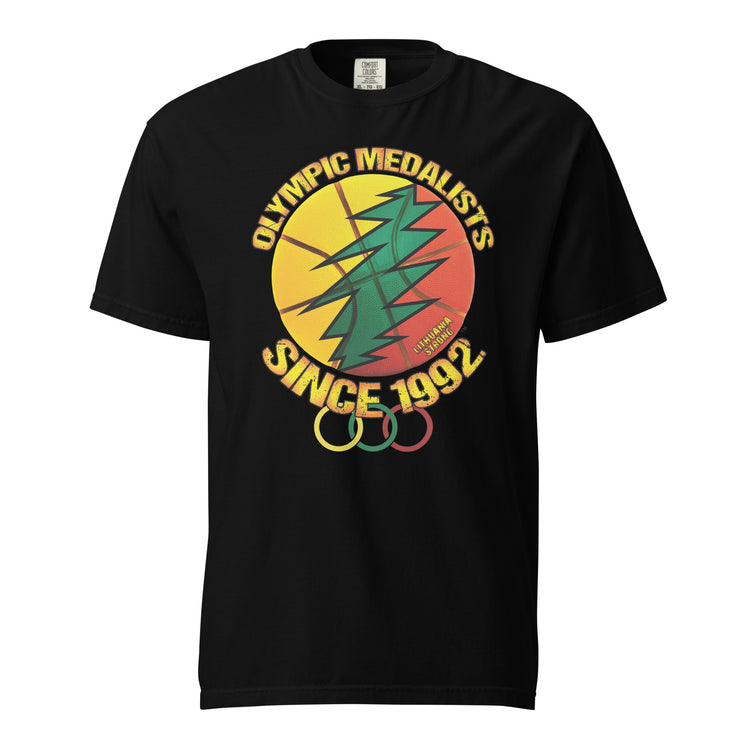 Olympic Medalists 92 - MenWomen Unisex Soft-Washed Comfort Cotton Short Sleeve T-Shirt - Lithuania Strong