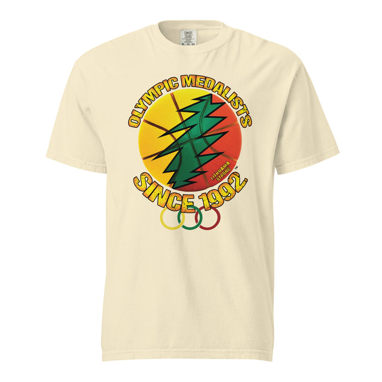 Olympic Medalists 92 - MenWomen Unisex Soft-Washed Comfort Cotton Short Sleeve T-Shirt - Lithuania Strong