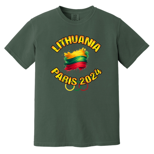 Team Lithuania 2024 Olympics - MenWomen Unisex Soft-Washed Comfort Cotton Short Sleeve T-Shirt - Lithuania Strong