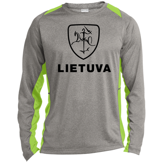 Vytis Lietuva - Mens Long Sleeve Colorblock Activewear Performance T - Lithuania Strong