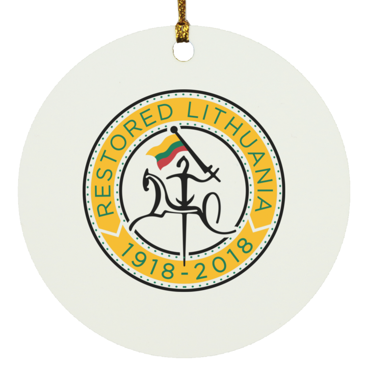 Vytis Restored - MDF Circle Ornament - Lithuania Strong