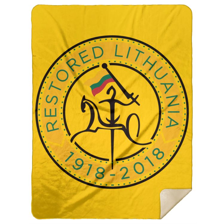 Vytis Restored - Premium Mink Sherpa Blanket 60x80 - Lithuania Strong