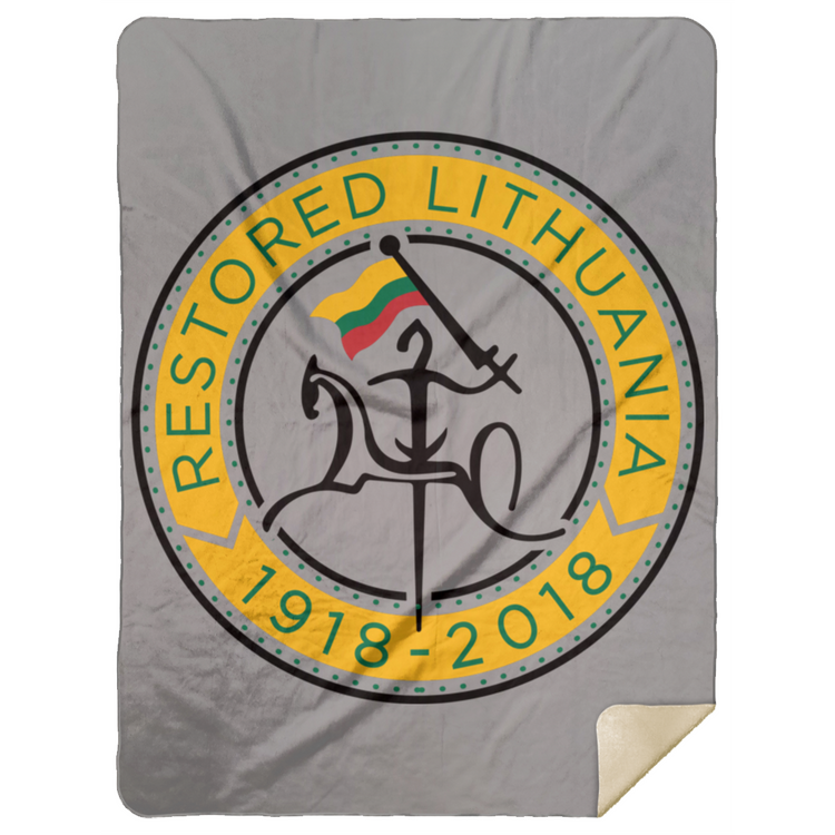 Vytis Restored - Premium Mink Sherpa Blanket 60x80 - Lithuania Strong