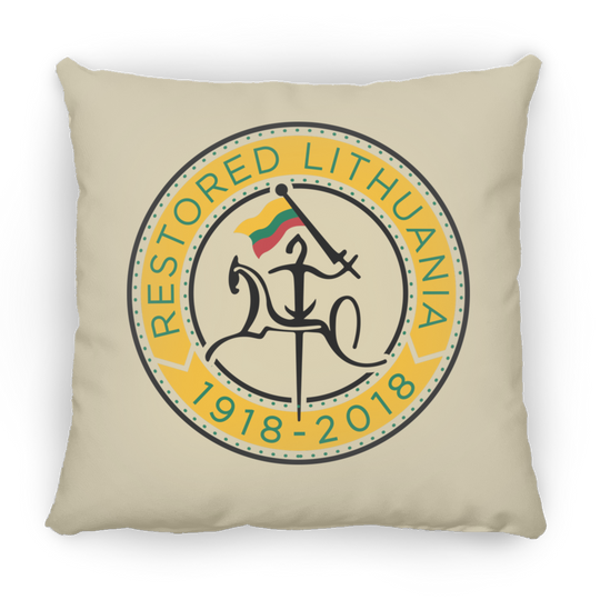 Vytis Restored - Small Square Pillow - Lithuania Strong