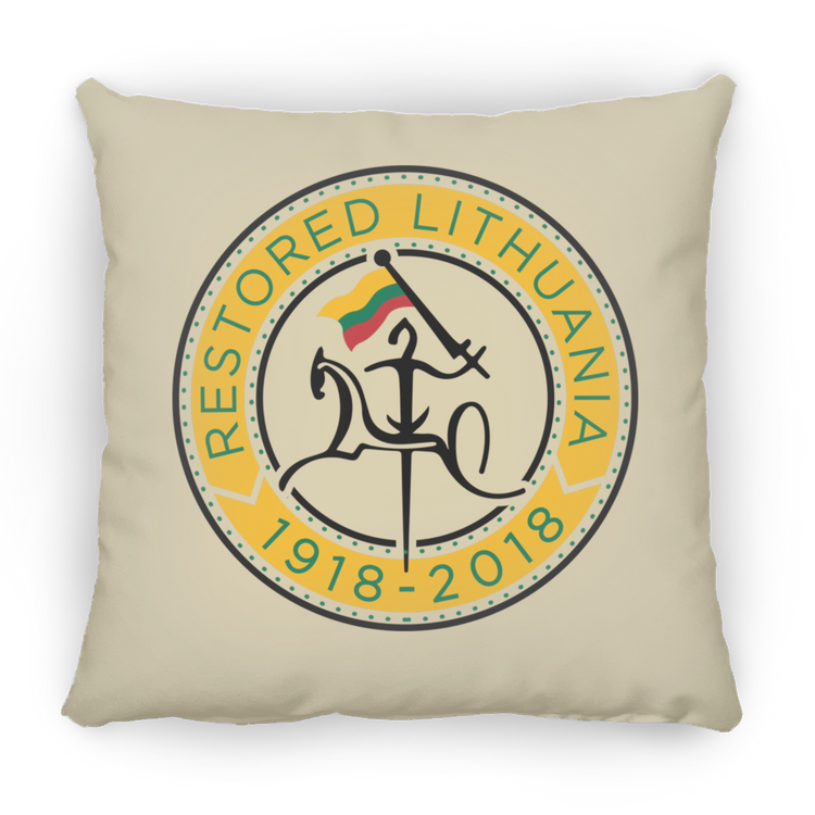 Vytis Restored - Small Square Pillow - Lithuania Strong