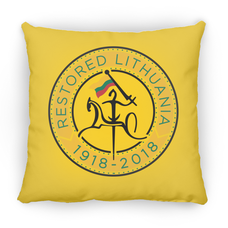Vytis Restored - Small Square Pillow - Lithuania Strong