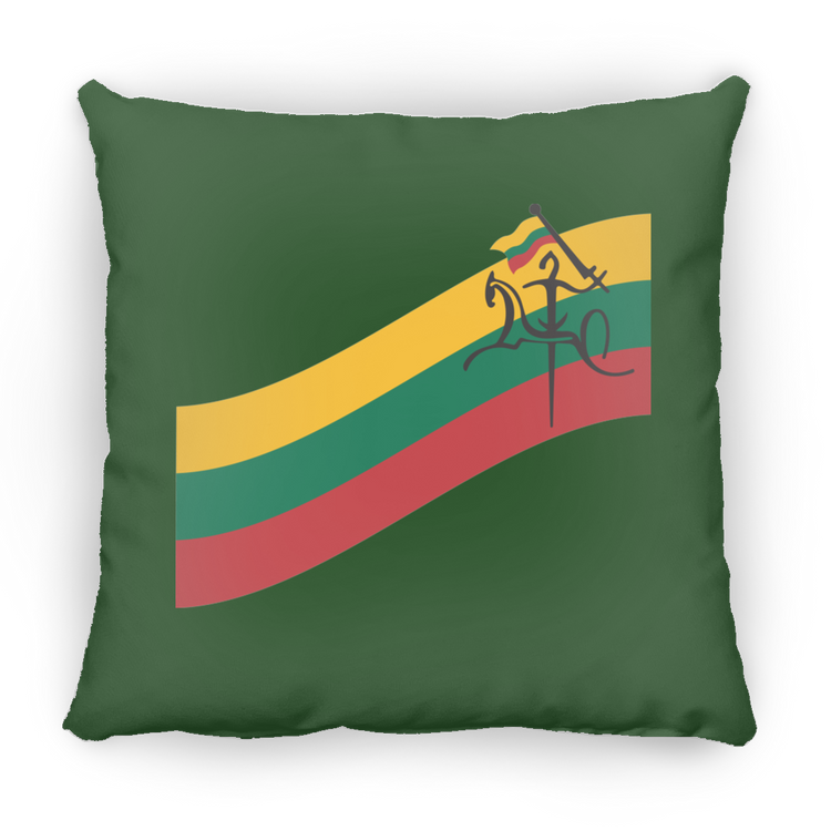Vytis Swoosh - Small Square Pillow - Lithuania Strong
