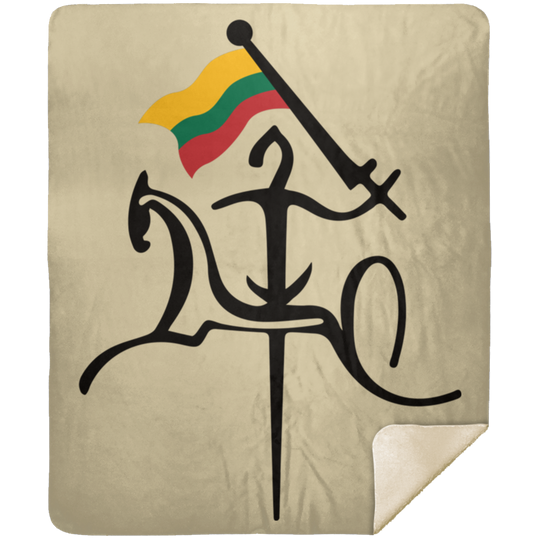 Vytis with Flag - Premium Mink Sherpa Blanket 50x60 - Lithuania Strong