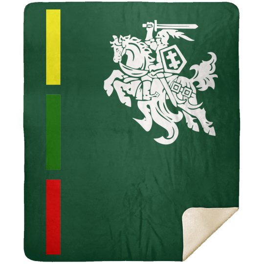 Warrior Vytis - Premium Mink Sherpa Blanket 50x60 - Lithuania Strong