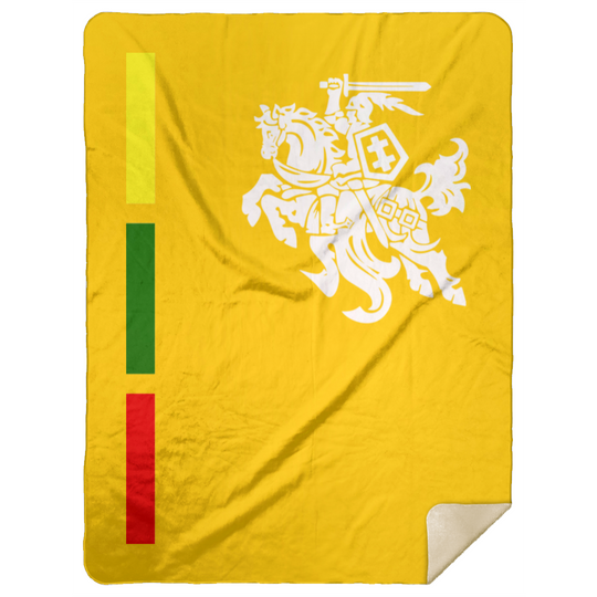 Warrior Vytis - Premium Mink Sherpa Blanket 60x80 - Lithuania Strong