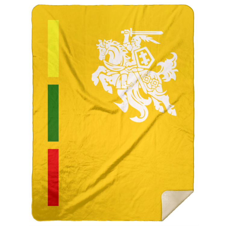 Warrior Vytis - Premium Mink Sherpa Blanket 60x80 - Lithuania Strong