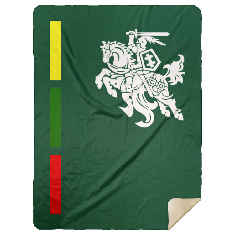 Warrior Vytis - Premium Mink Sherpa Blanket 60x80 - Lithuania Strong