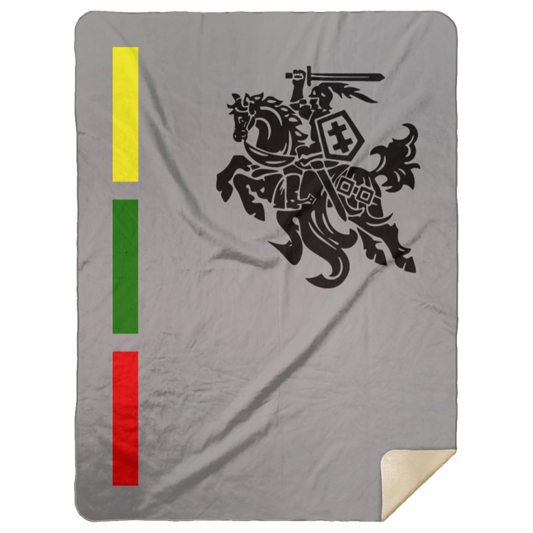 Warrior Vytis - Premium Mink Sherpa Blanket 60x80 - Lithuania Strong