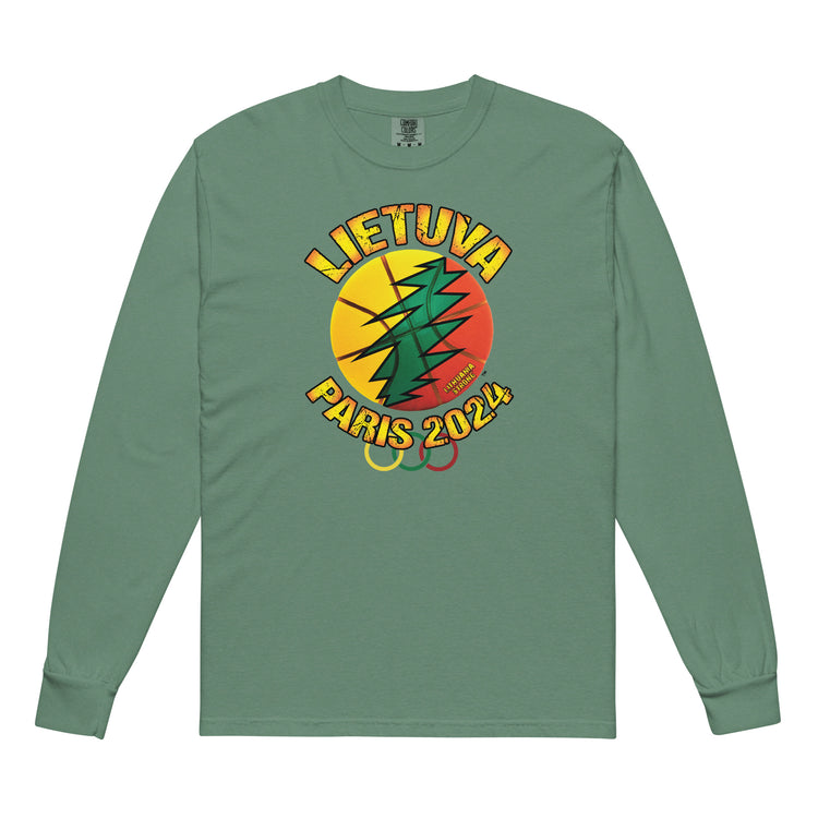 Lietuva Paris 2024 - Men/Women Unisex Soft-Washed Comfort Cotton Long Sleeve T-Shirt