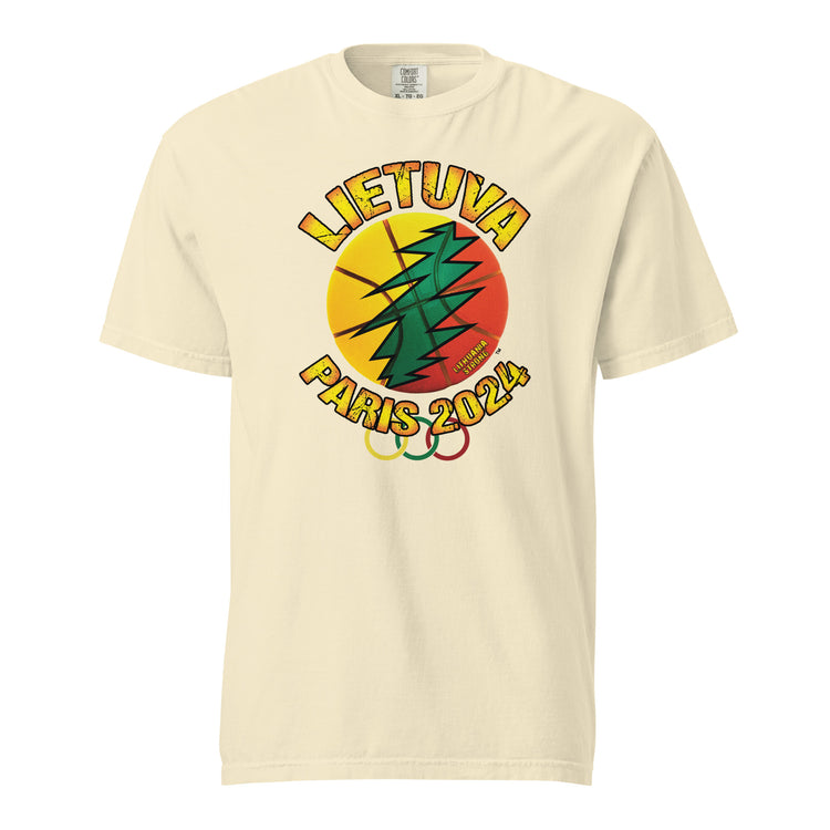 Lietuva Paris 2024 - Men/Women Unisex Soft-Washed Comfort Cotton Short Sleeve T-Shirt