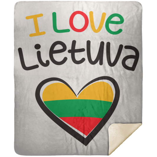 I Love Lietuva - Premium Mink Sherpa Blanket 50x60