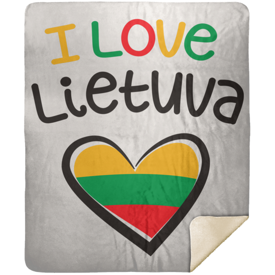 I Love Lietuva - Premium Mink Sherpa Blanket 50x60