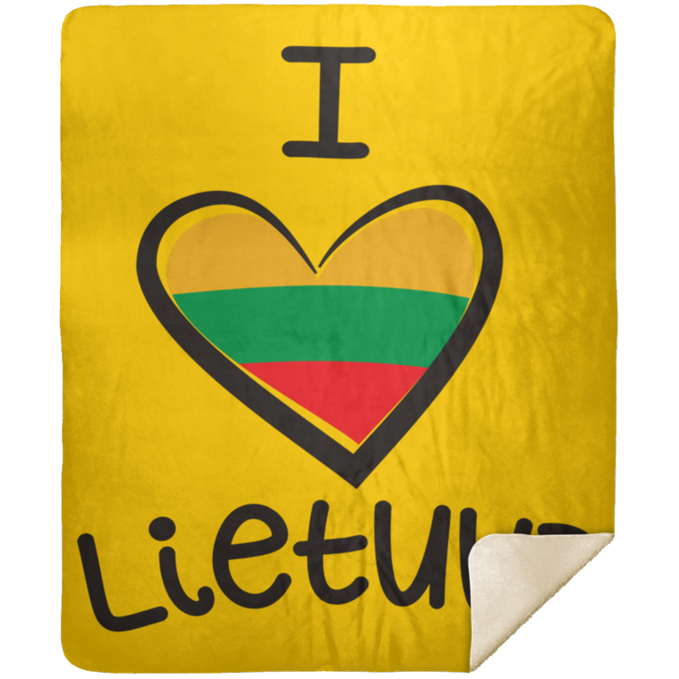 I Love Lietuva - Premium Mink Sherpa Blanket 50x60