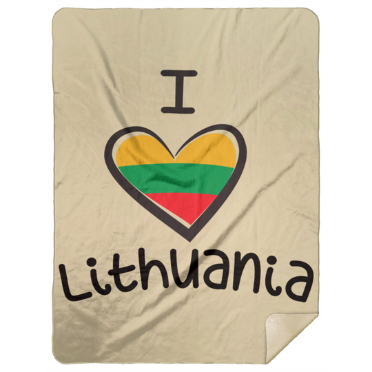 I Love Lithuania - Premium Mink Sherpa Blanket 60x80