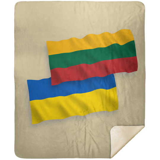 Lithuania Ukraine Flag - Premium Mink Sherpa Blanket 50x60