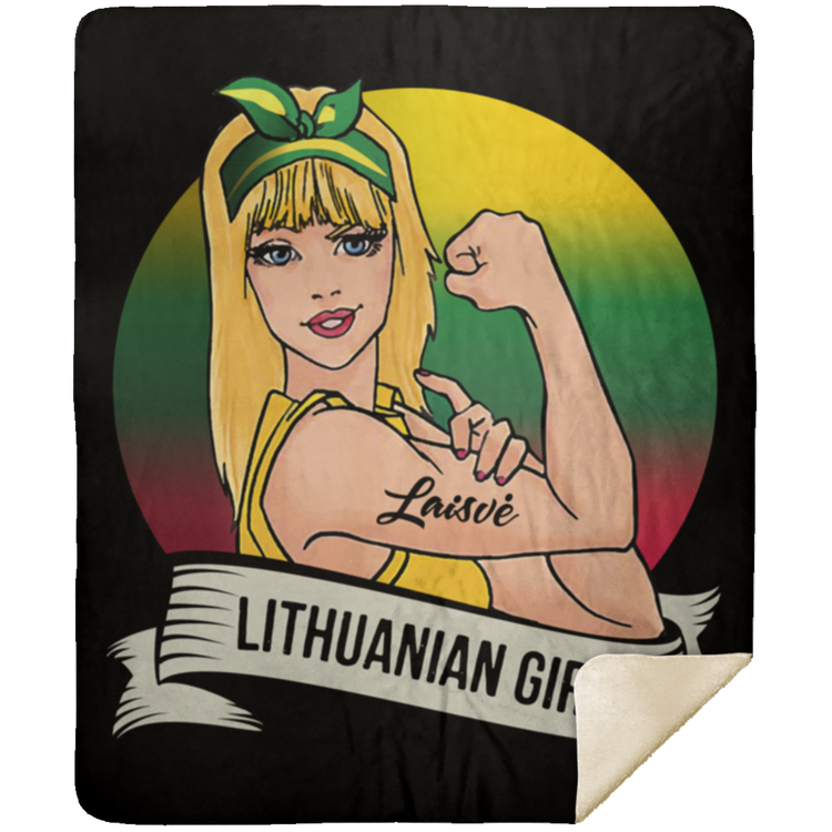 Lithuanian Girl - Premium Mink Sherpa Blanket 50x60